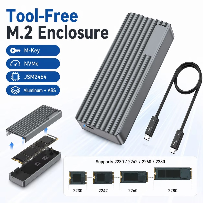 TBT3/USB4 M.2 NVMe SSD Enclosu - đánh giá và giá Nvme Ssd
